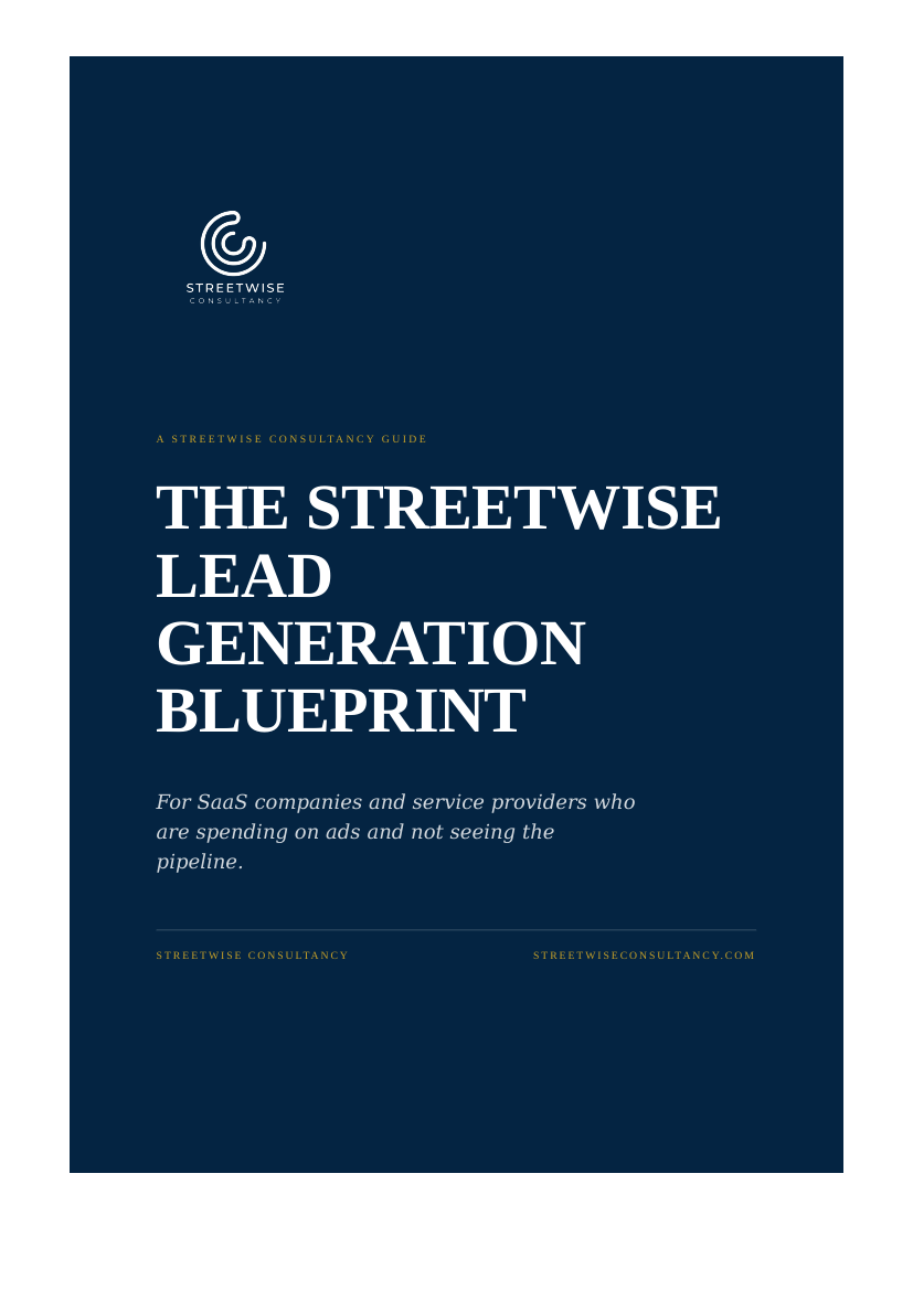 The Streetwise Lead Generation Blueprint book cover